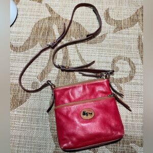 DOONEY & BOURKE Smooth Red Leather Crossbody, vintage purse!
